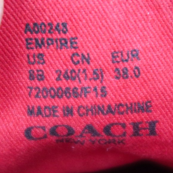 Coach Empire Outline Canvas Sneakers - Tan & Red - Picture 9 of 13